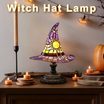 Stained Glass Wizard Hat Lamp – Tiffany-Style Table Light