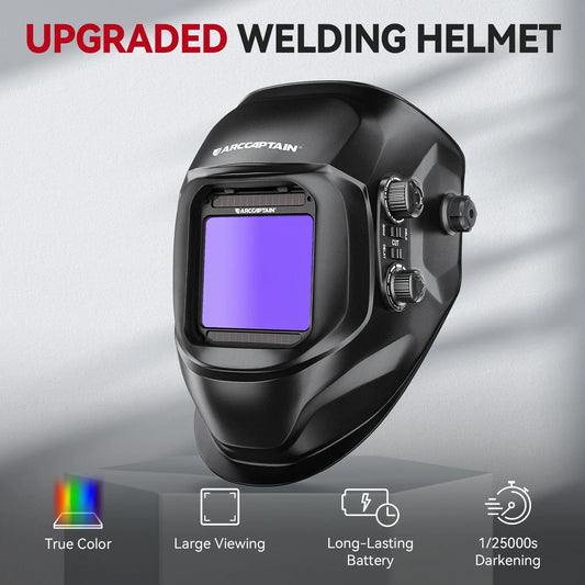 Welding Helmet: Large View True Color Auto Darkening