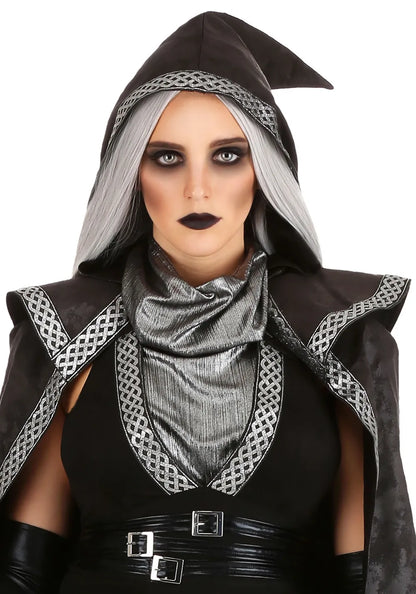 Women's Gothic Halloween Costume | Long Slit Mesh