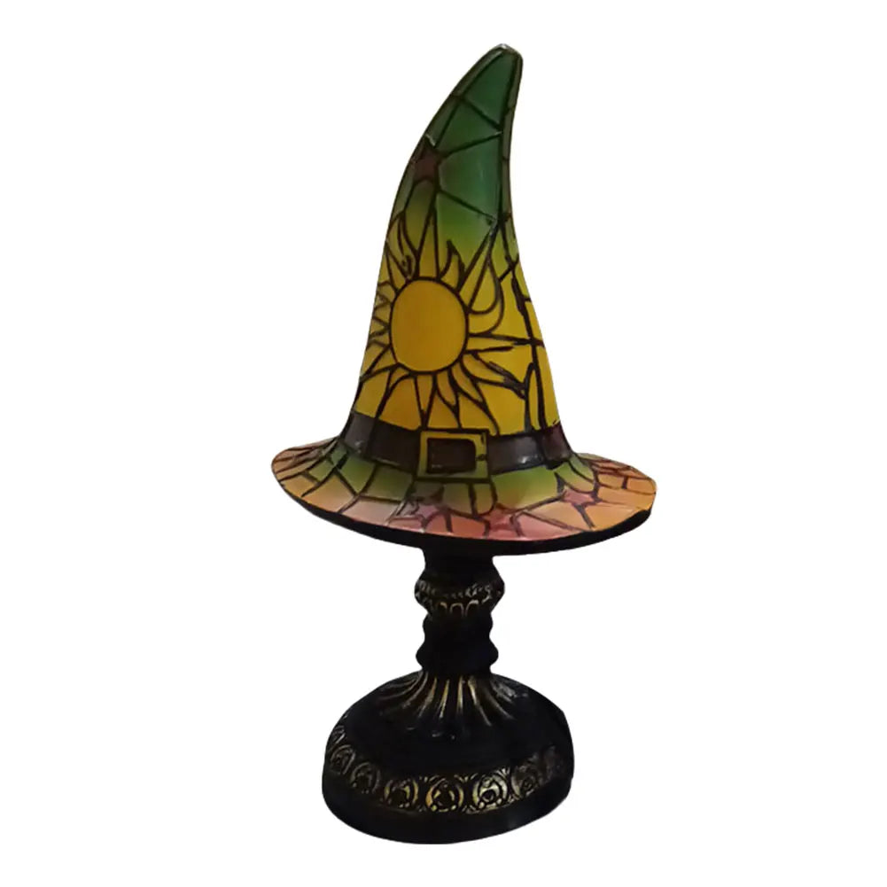 Stained Glass Wizard Hat Lamp – Tiffany-Style Table Light