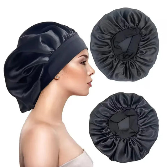 Satin Hair Bonnet (4-Pack) for Sleeping – Breathable, Secure Fit for All Hair Types