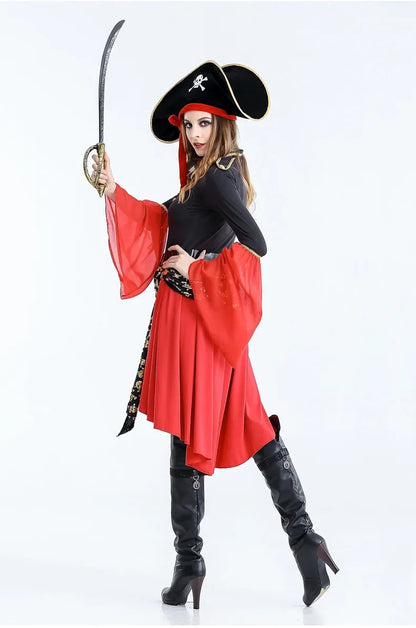 Women's Pirate Halloween Costume Dress | Midi