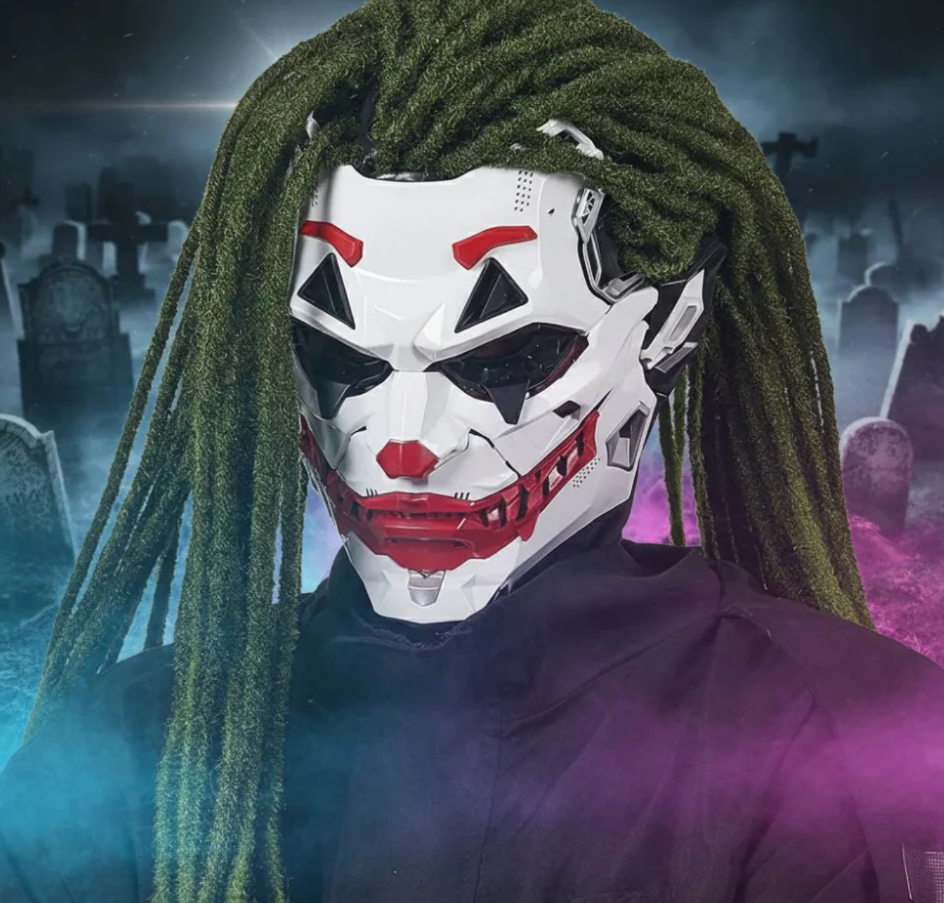 Halloween Joker Mask Cyberpunk Clown Resin Cosplay Design