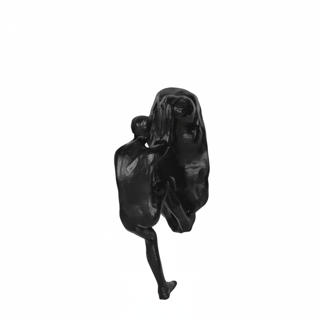 Climbing Figure Resin Wall Sculpture – Hand-Finished Art Figure