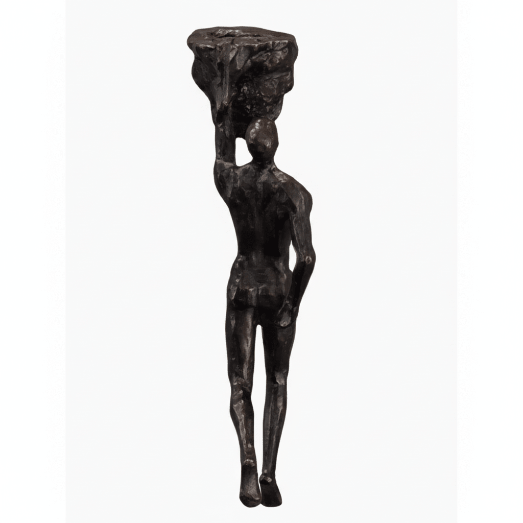 Climbing Figure Resin Wall Sculpture – Hand-Finished Art Figure