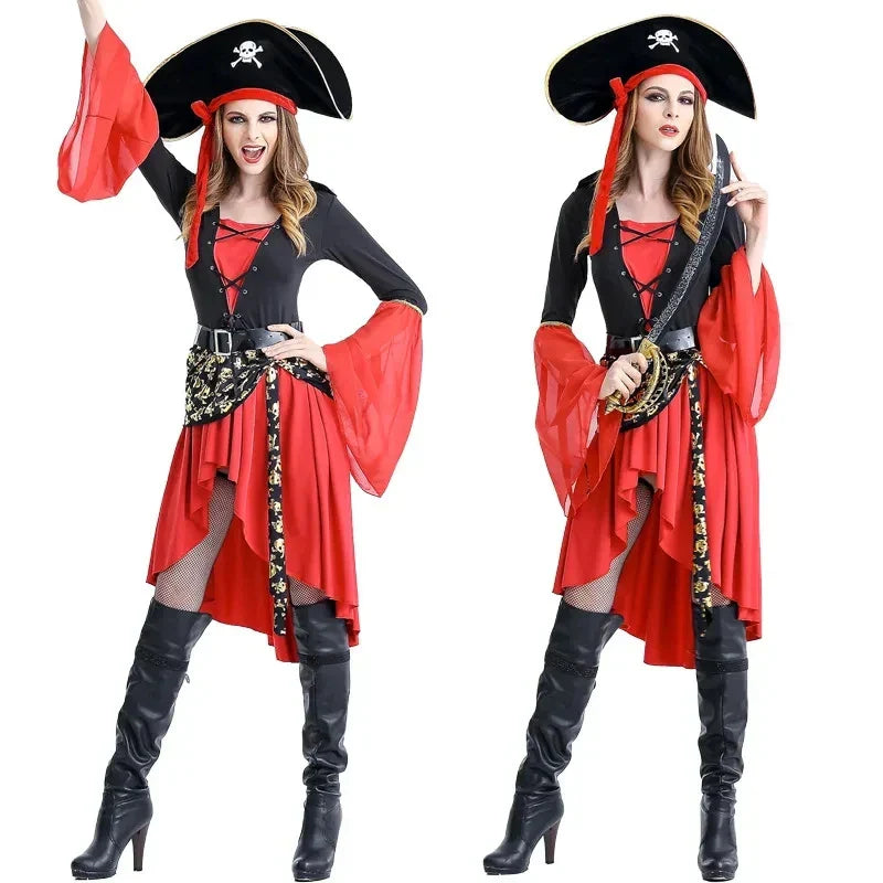 Women's Pirate Halloween Costume Dress | Midi