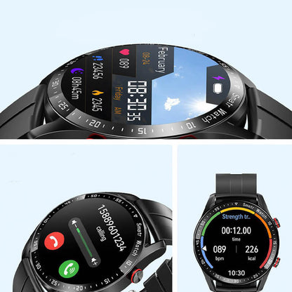 Health Monitoring Smartwatch with Blood Glucose Tracking, Waterproof Design, and Large 1.45-Inch HD Screen