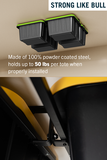 ToteLoft - 4 and 8 Bin - Ceiling Tote Storage | Up to 400 lbs