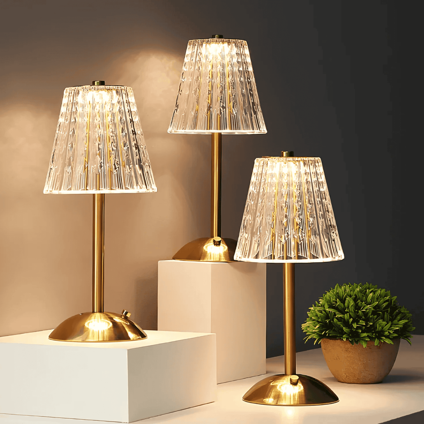 LumiCrystal Rechargeable LED Table Lamp