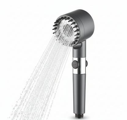 Turbohead High Pressure Filtered Shower Head - Handheld, Water Saving, 9-Layer Filter, Stop Button