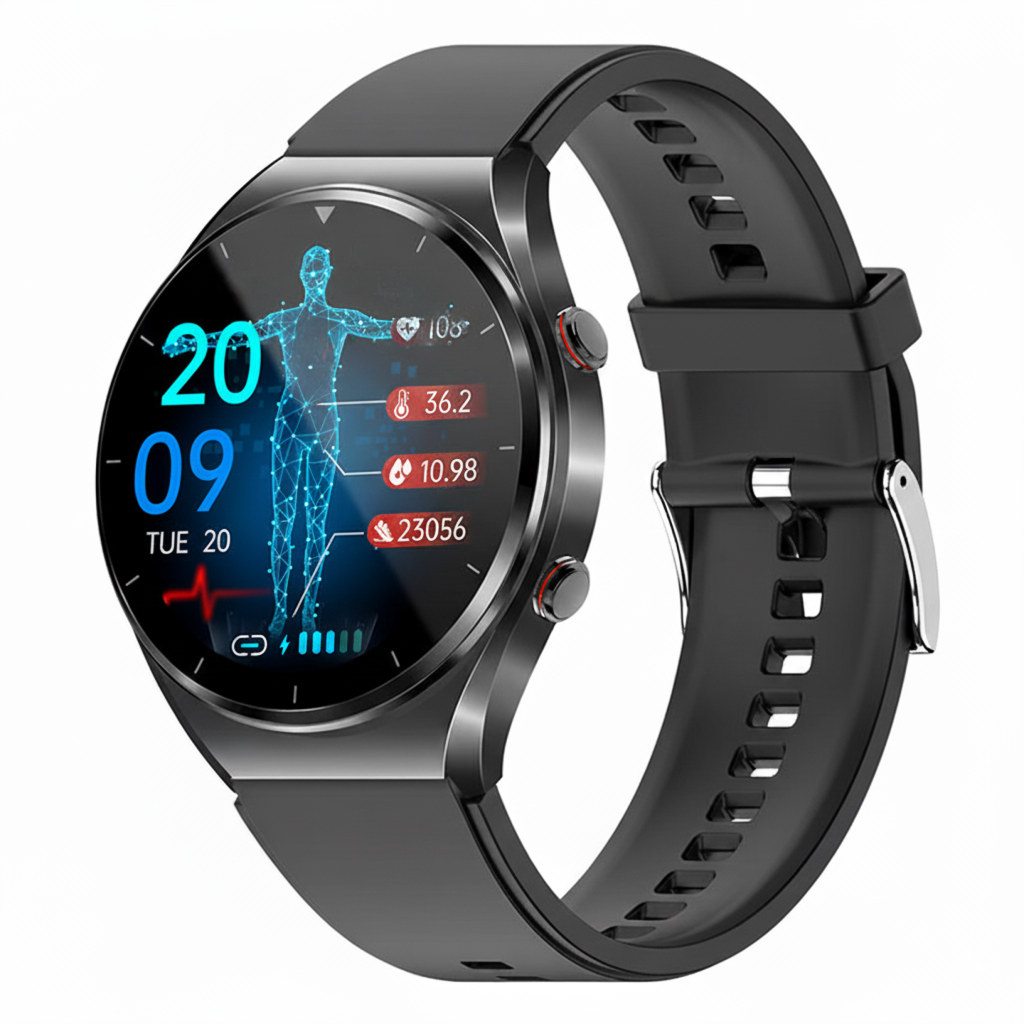 KL09 Health & Fitness Smartwatch - Heart Rate, Sleep & Body Temperature Monitor