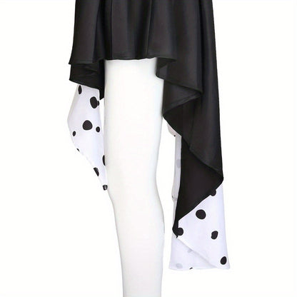 Women’s Hooded Halloween Movie Costume Dress | Asymmetrical Dalmatian