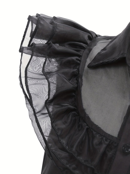 Girls’ Ruffled Gothic Halloween Costume Dress | Tiered Mini