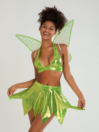 Women   Two Piece Fairy Halloween Costume Set | Halter Mini