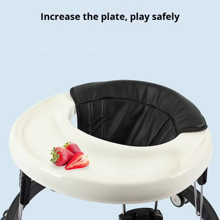 Anti-Rollover Baby Walker – Foldable, 9-Height Adjustable Activity Walker