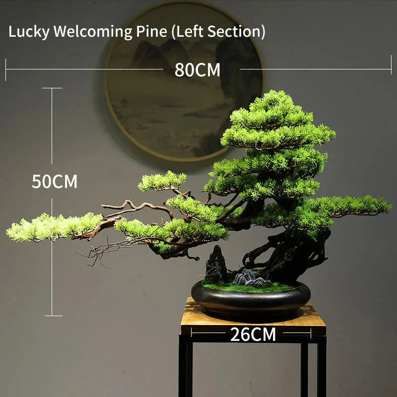 Artificial Bonsai Tree: Immortal Welcoming Pine for Home & Living Decor