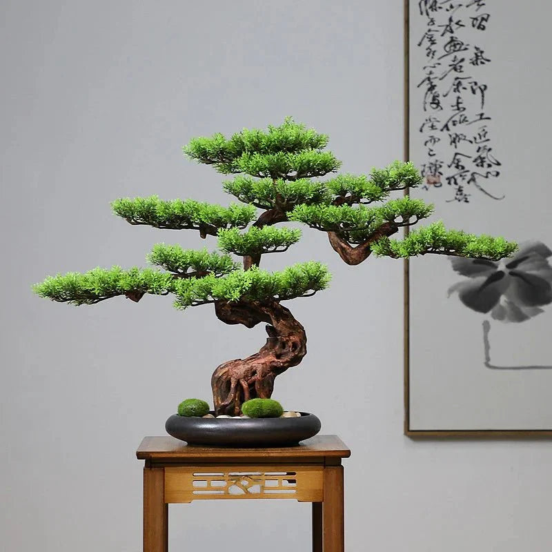 Artificial Bonsai Tree: Immortal Welcoming Pine for Home & Living Decor