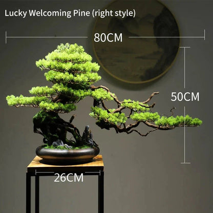 Artificial Bonsai Tree: Immortal Welcoming Pine for Home & Living Decor