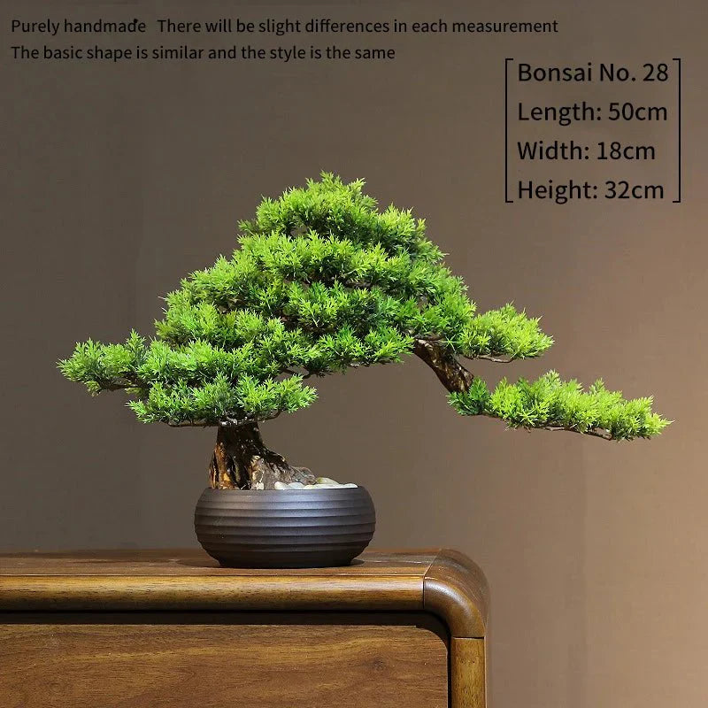 Artificial Bonsai Tree: Immortal Welcoming Pine for Home & Living Decor