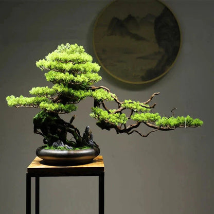 Artificial Bonsai Tree: Immortal Welcoming Pine for Home & Living Decor