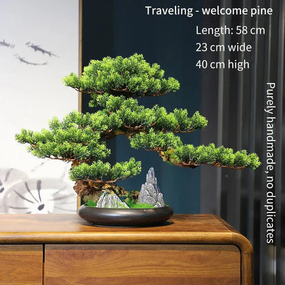 Artificial Bonsai Tree: Immortal Welcoming Pine for Home & Living Decor