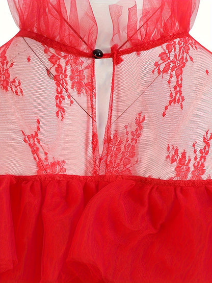 Women’s Gothic Lace Halloween Movie Costume Dress | Tiered Maxi