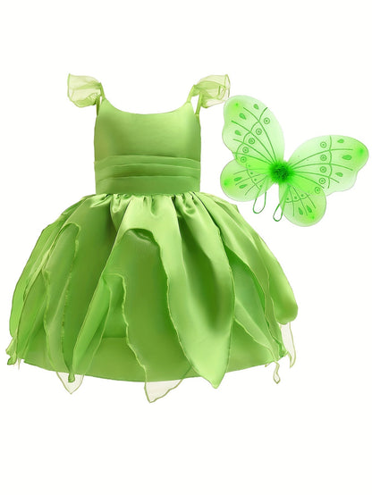 Girls Magical Fairy Halloween Costume Dress | Sleeveless Wings