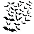 3D Bat Wall Decals, 140-Pack Reusable Halloween Wall Stickers