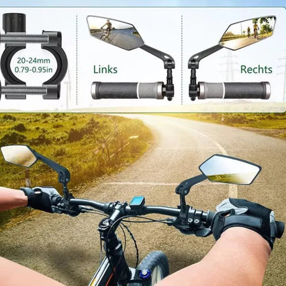 Bike Rearview Mirror Reflector Adjustable Rotatable Handlebar Mirror