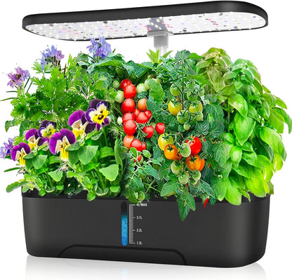 12 Pods Hydroponics Growing System Kit, Adjustable Height, Quiet Smart Pump