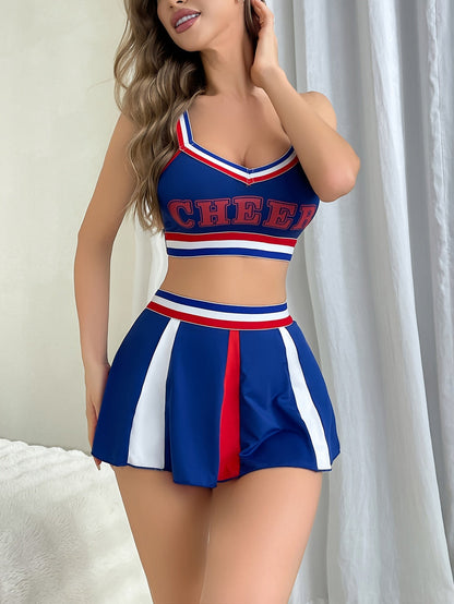 Women’s   Two Piece Cheerleader Costume Set | Crop Top Mini