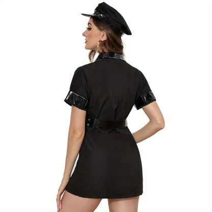 Women   Police Halloween Costume Dress | Short Belted