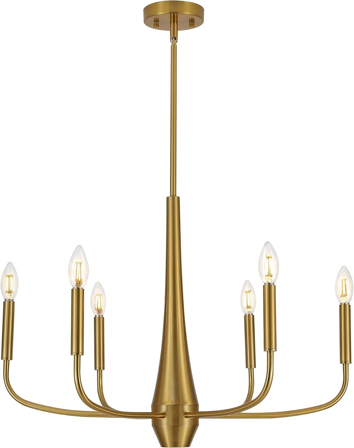 26-Inch Gold Six-Light Modern Farmhouse Chandelier