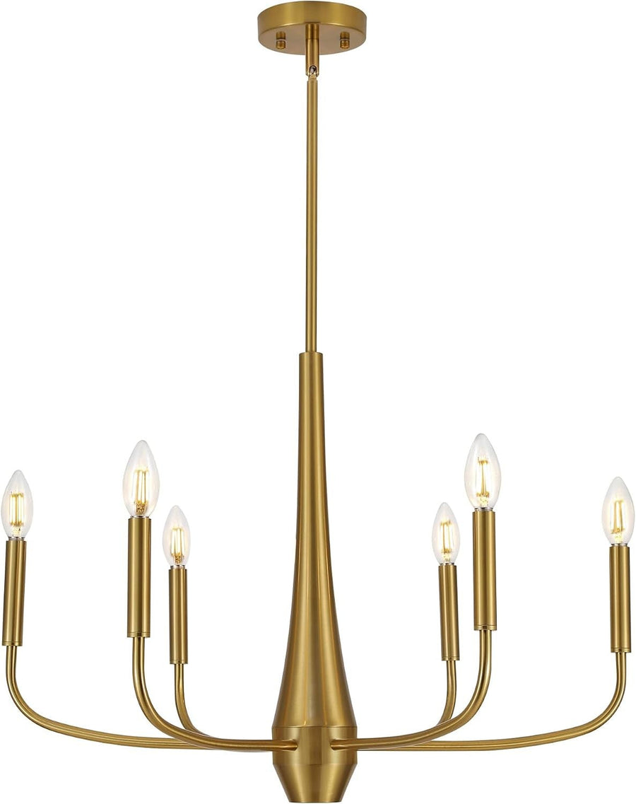 26-Inch Gold Six-Light Modern Farmhouse Chandelier