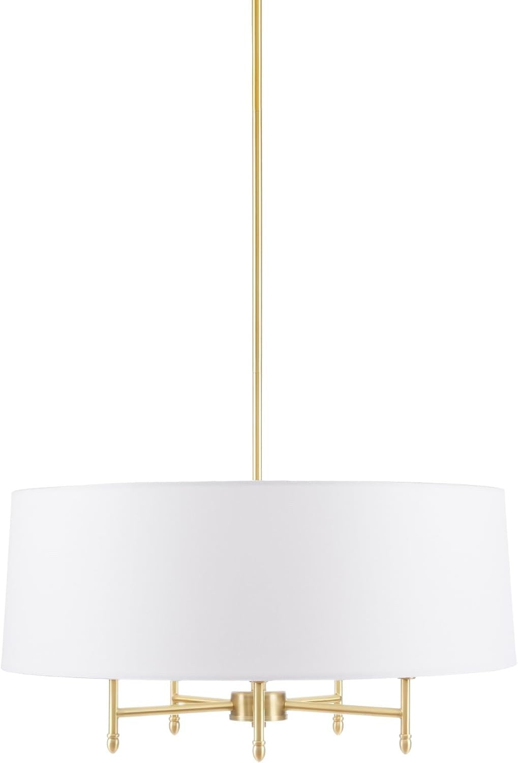24-Inch Gold Five-Light Chandelier With Fabric Shade