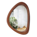 Asymmetrical Wooden Wall Mirror for Modern Home Decor