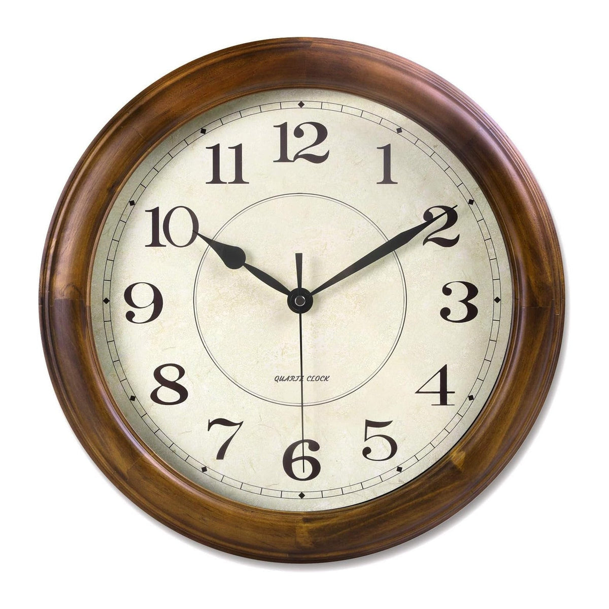 14-Inch Silent Wooden Wall Clock With Retro Design