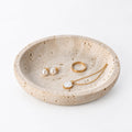 Natural Travertine Round Jewelry Dish and Trinket Tray