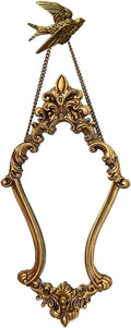 Antique Gold Baroque Wall Mirror With Hanging Chain