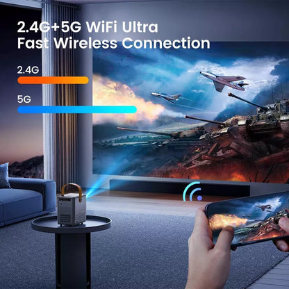 Mini Projector with WiFi and Bluetooth - Electric-Focus/Auto Keystone/Short Throw