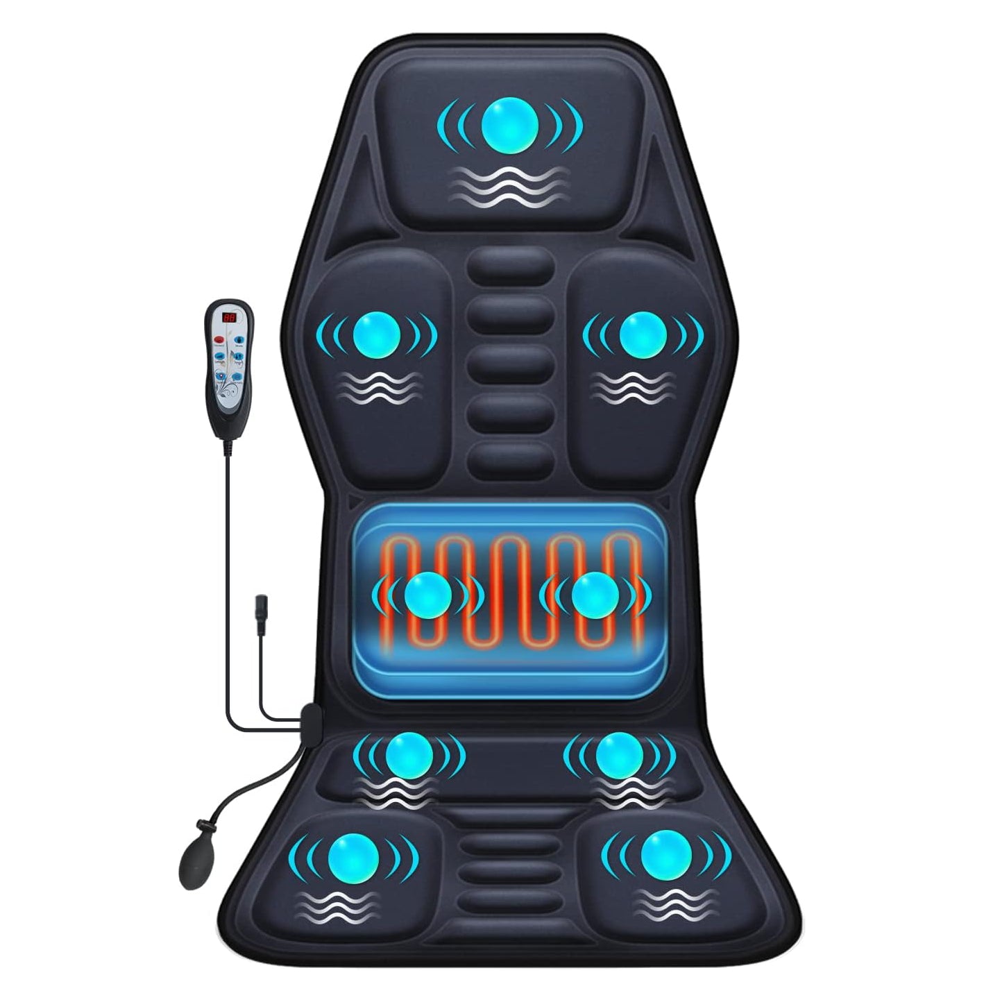 Massage Seat Cushion Pad with Heat 9 Massage Style Lumbar Support Function