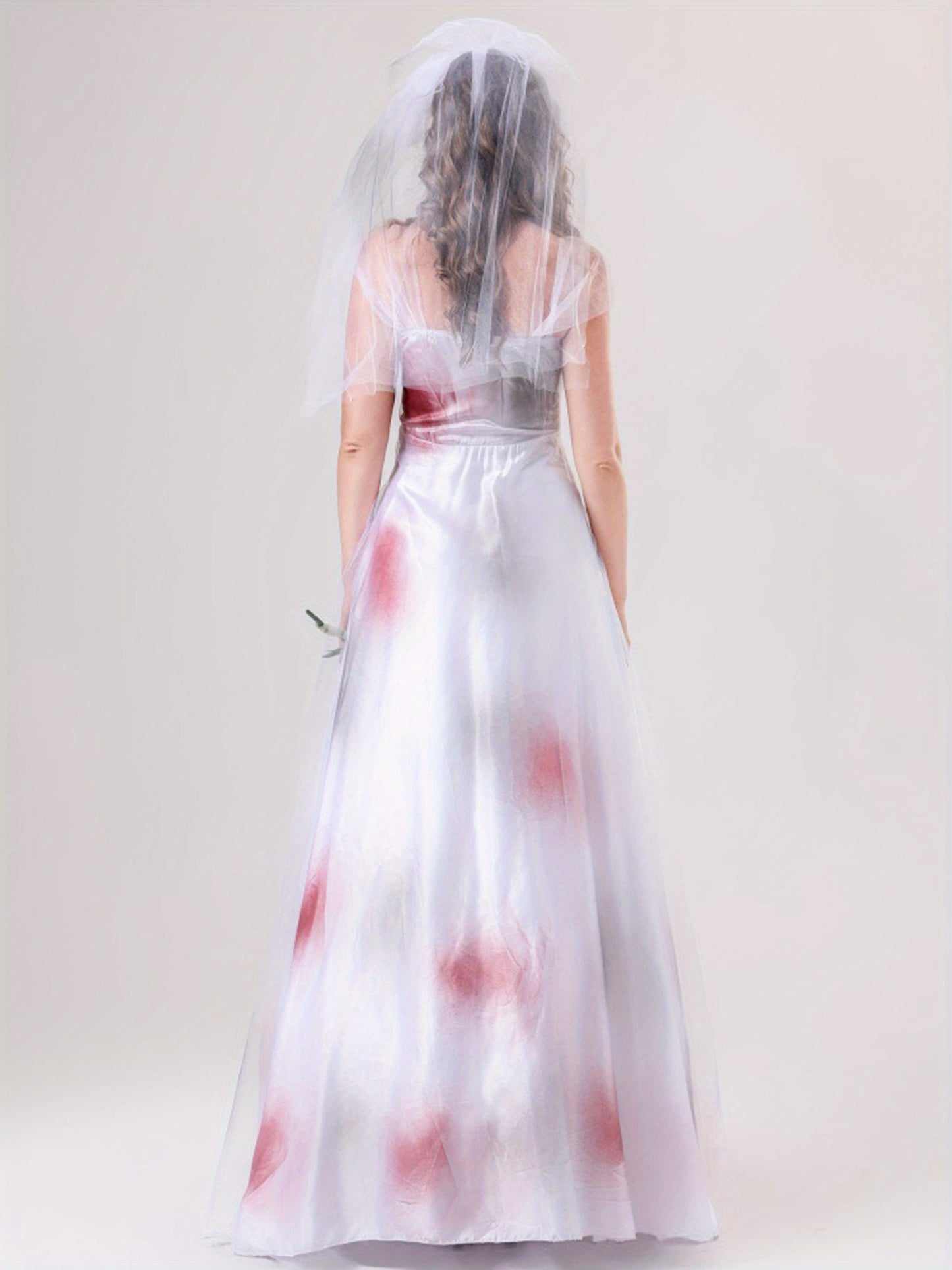 Women Spooky Bloody Halloween Corpse Bride Costume Dress | Maxi
