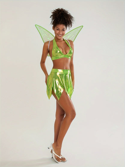 Women   Two Piece Fairy Halloween Costume Set | Halter Mini