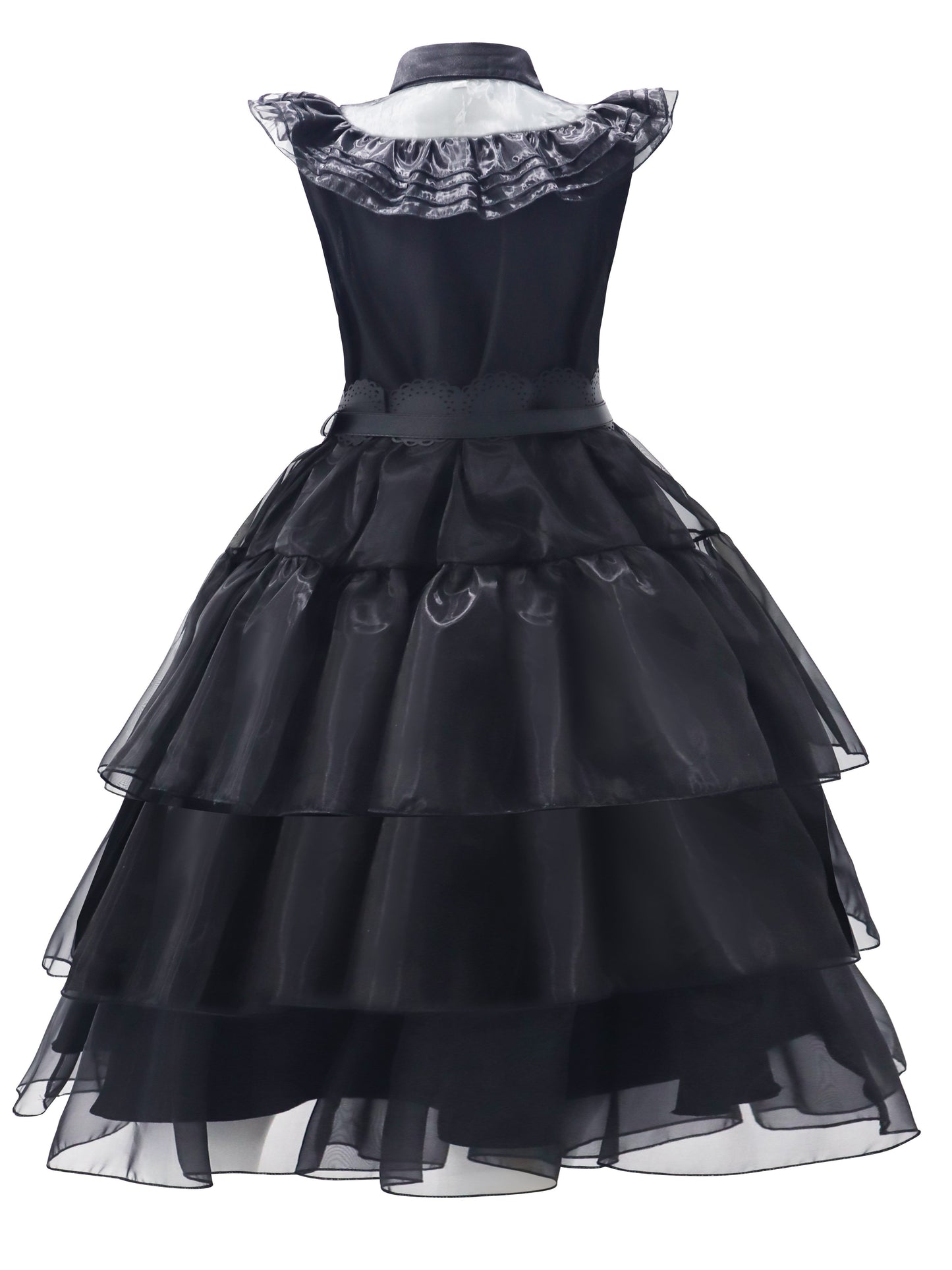 Women’s Gothic Ruffle Halloween Movie Costume Dress | Layered Midi Set