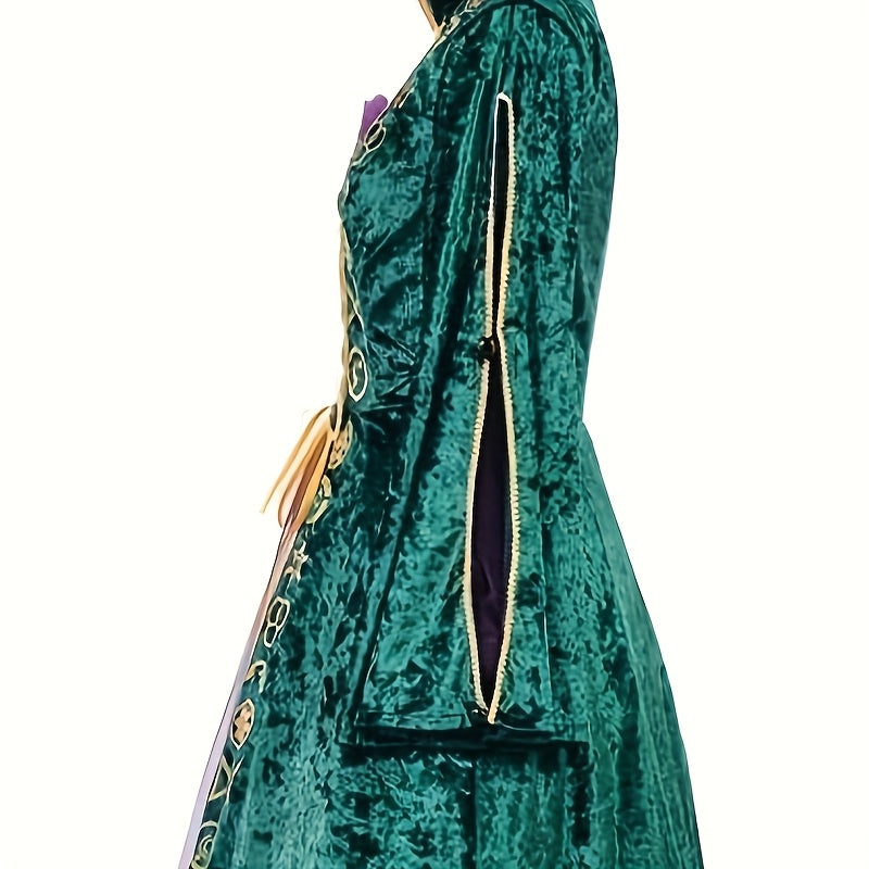 Velvet Long Sleeve Halloween Hocus Pocus Costume Dress | Maxi
