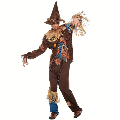 Men’s Long Sleeve Halloween Scarecrow Costume Set | Classic