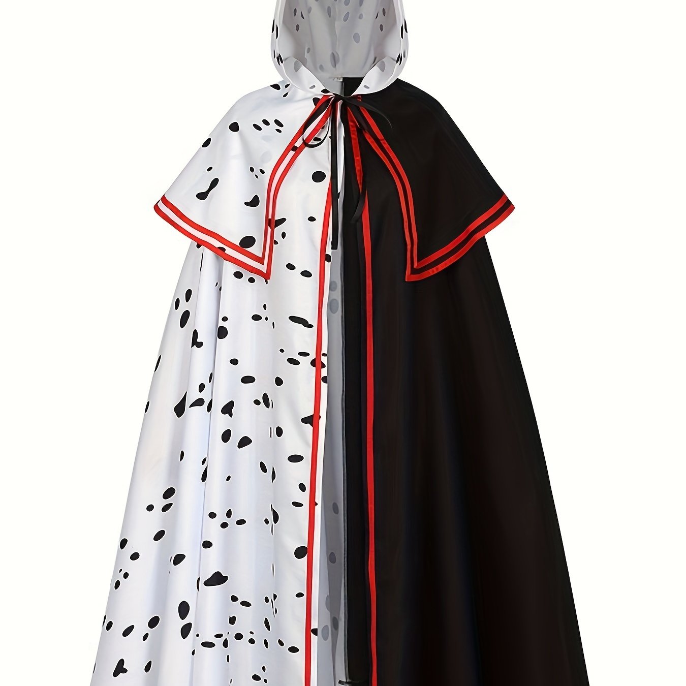 Women’s Hooded Dalmatian Halloween Movie Costume Cape | Split Cloak