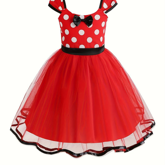 Girls Tulle Halloween Mouse Costume Dress | Polka Dot Mini