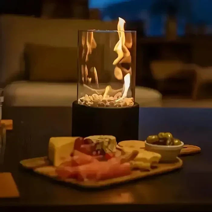 Flameless Tabletop Lamp – Cordless Rechargeable LED Flame-Effect Light