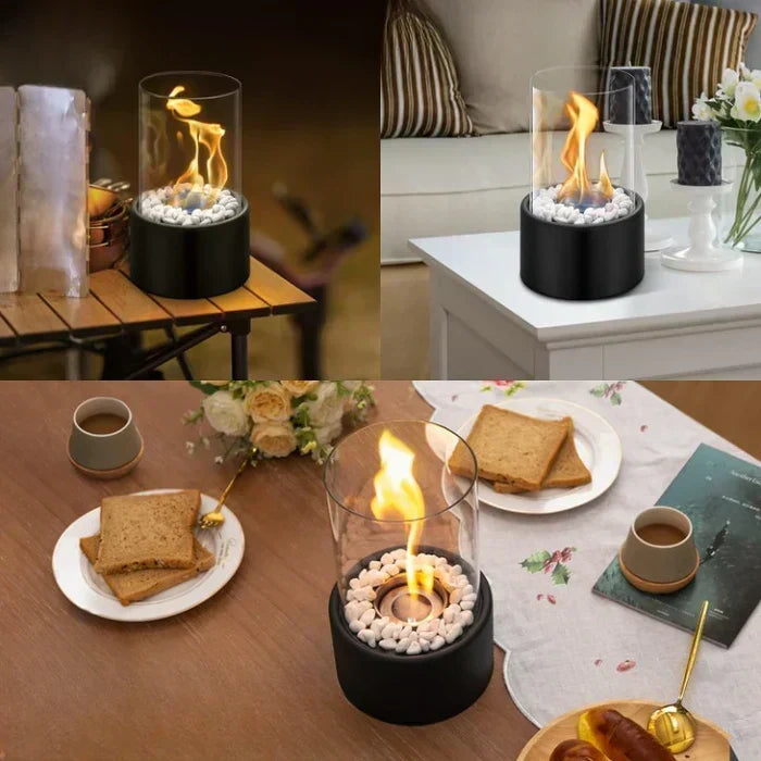 Flameless Tabletop Lamp – Cordless Rechargeable LED Flame-Effect Light